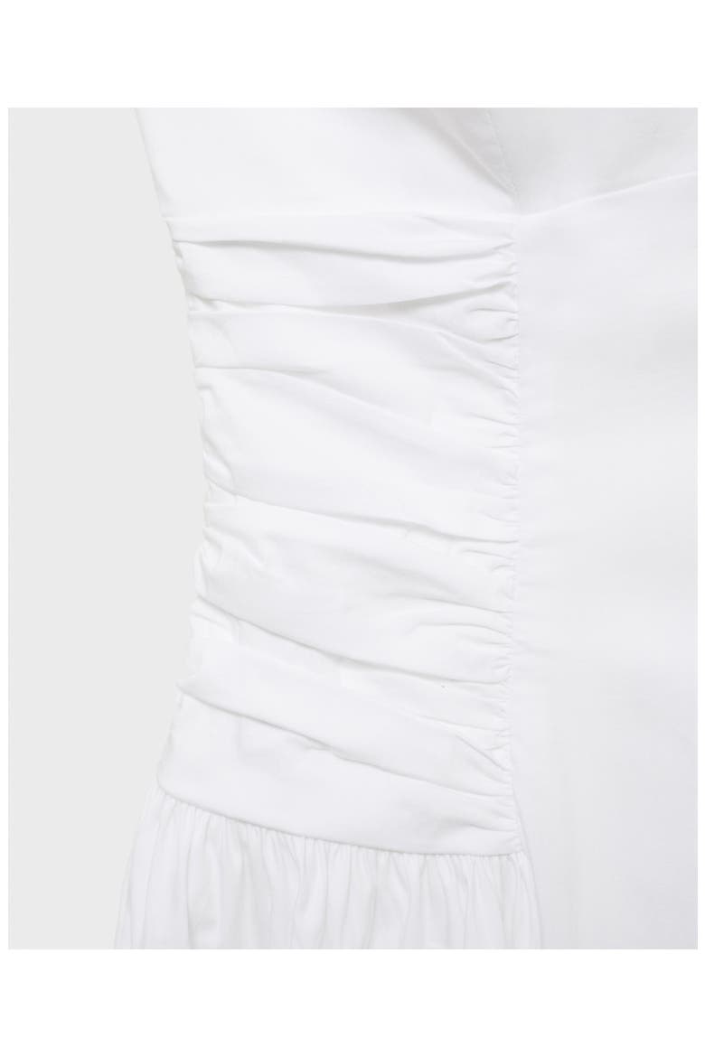 Strapless Cotton Blend Midi Dress, Alternate, color, WHITE