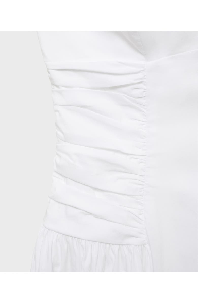 MANGO Strapless Cotton Blend Midi Dress, Alternate, color, White