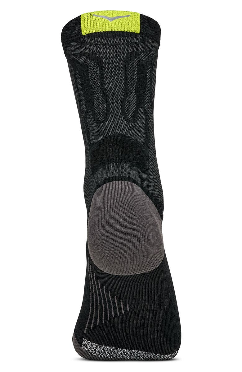 HOKA Clifton Run Crew Socks, Alternate, color, Black