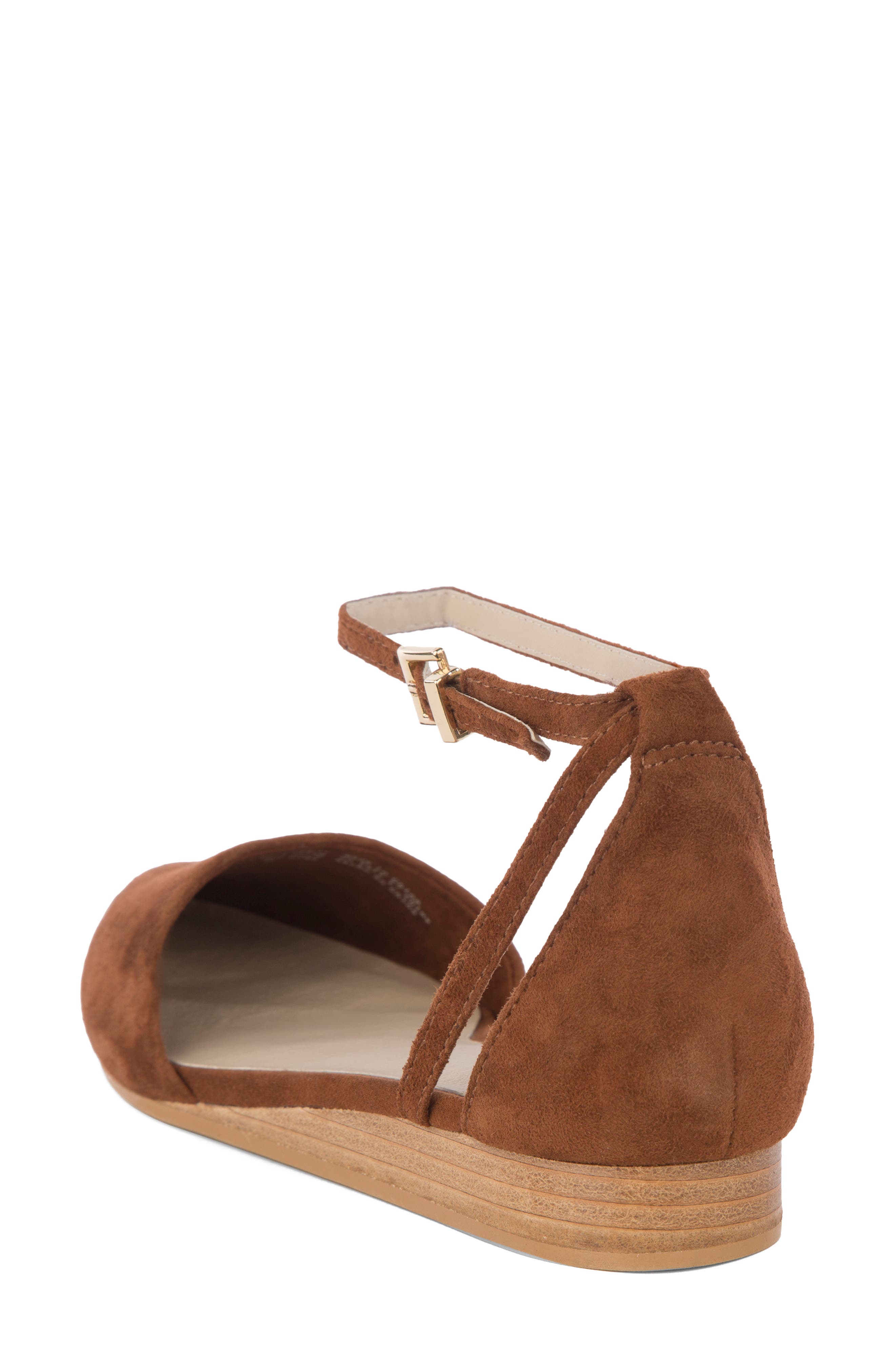 Plateau Ankle Strap Flat, Alternate, color, WHISKEY SUEDE