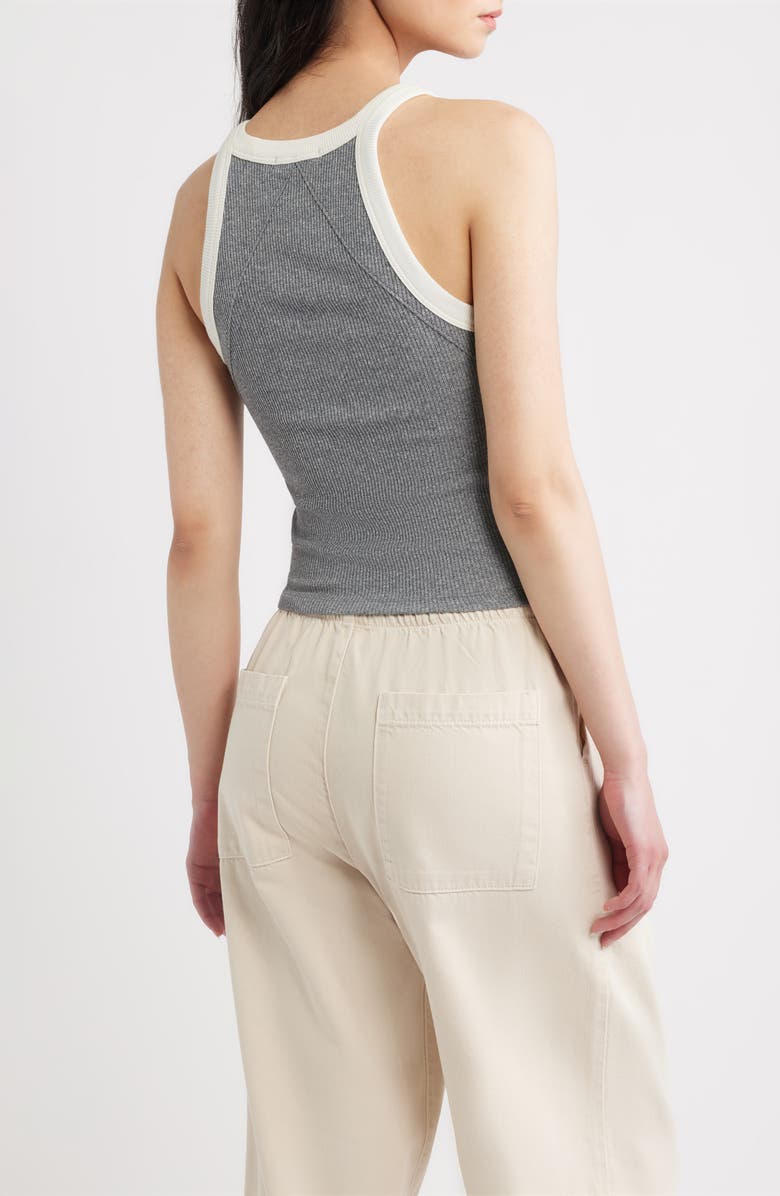 rag & bone The Essential Rib Sweater Vest, Main, color, Heather Grey