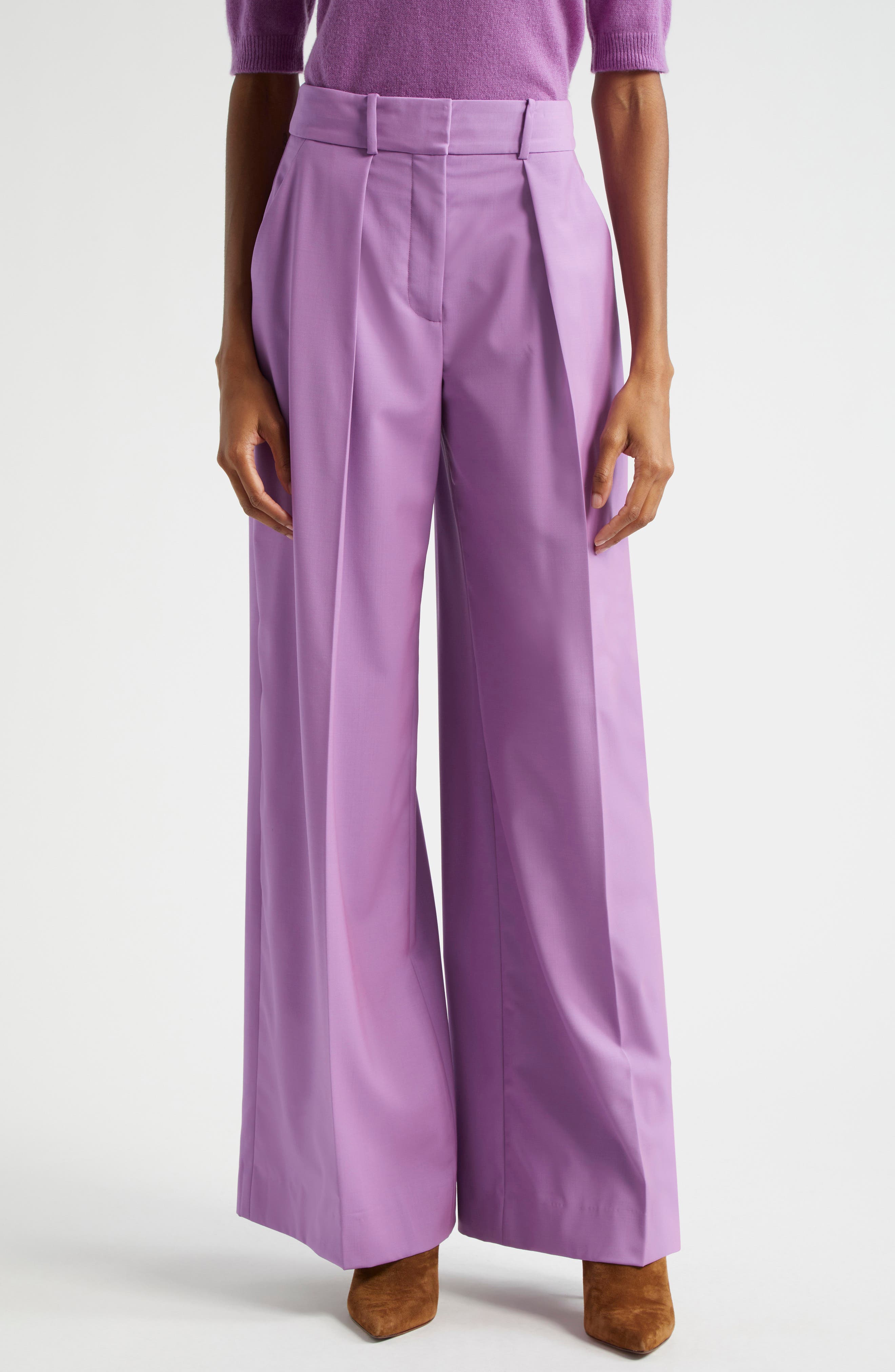 Veronica Beard Sonia Wool Blend Wide Leg Pants