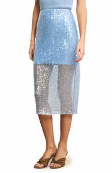 Allora Sequin Mesh Midi Skirt