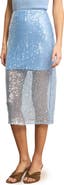 Veronica Beard Allora Sequin Mesh Midi Skirt