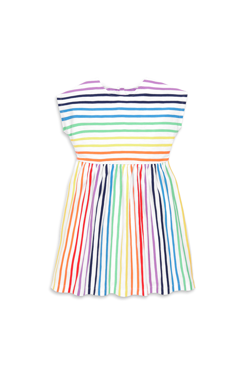 Primary Kids Backyard Dress In Double Rainbow Stripe, Main, color,