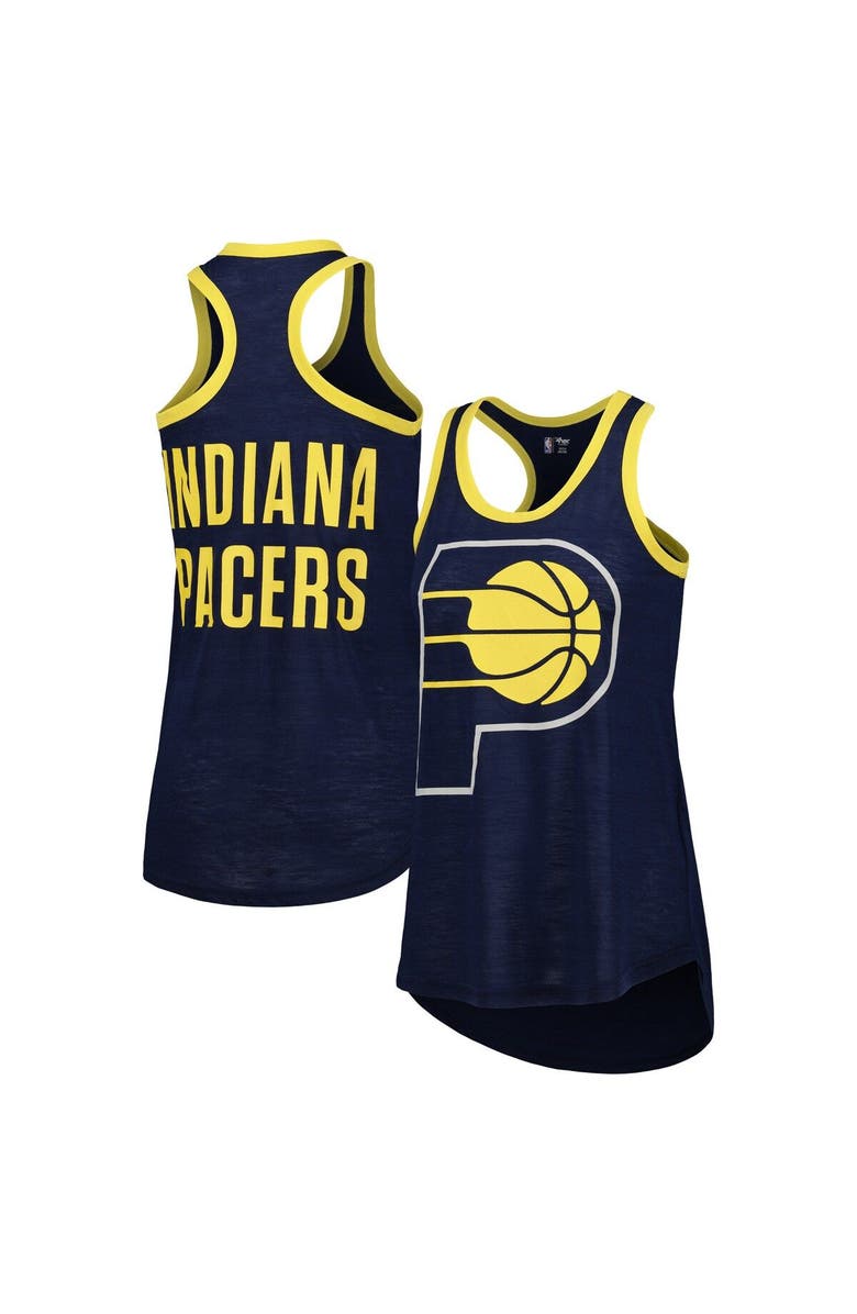 G-III 4HER BY CARL BANKS Women's G-III 4Her by Carl Banks Navy Indiana Pacers Showdown Scoop-Neck Racerback Tank Top, Main, color, 