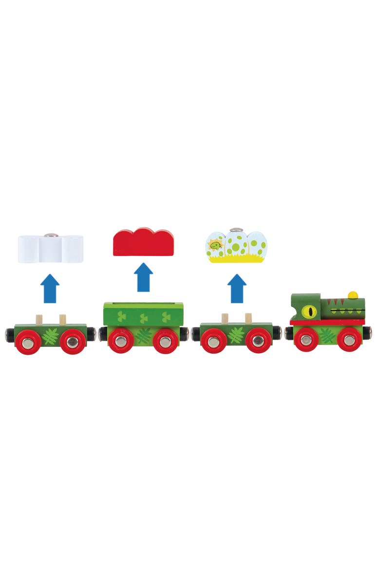 Bigjigs Toys Dinosaur Railway Engine & Train Cars, Alternate, color, Multicolored