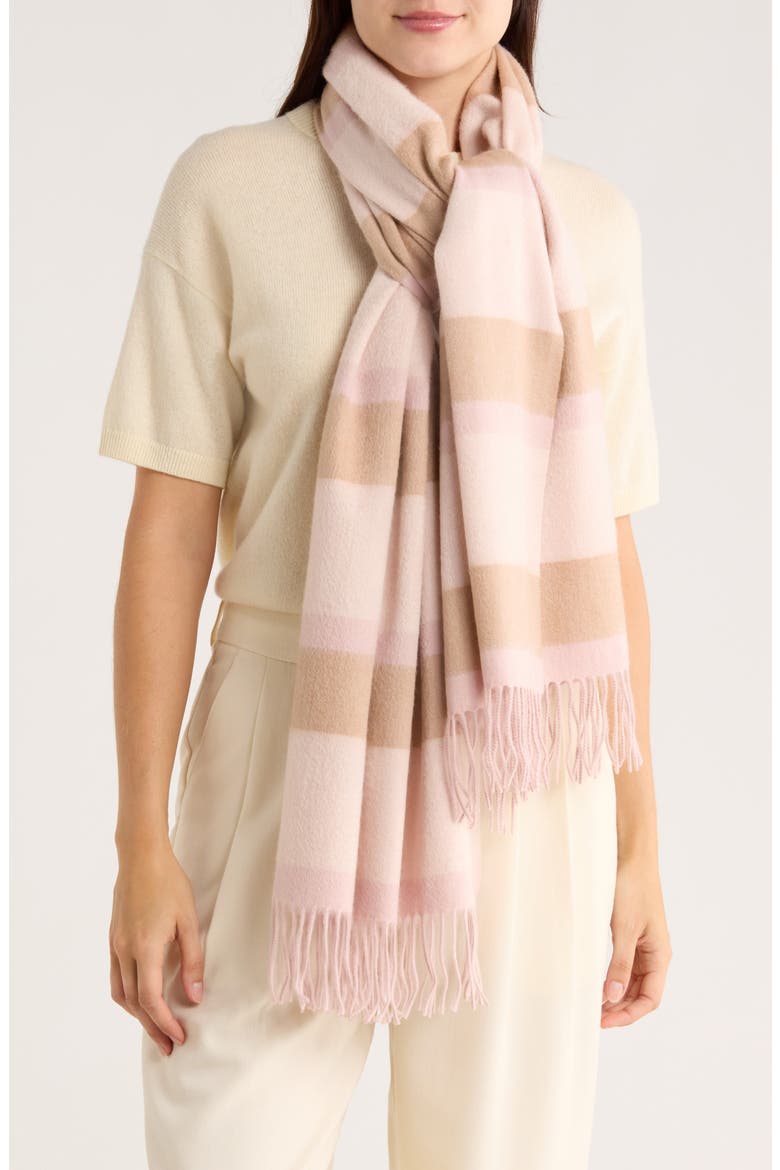 Stripe Fringe Cashmere Wrap Scarf, Main, color, MISTY RS COMBO