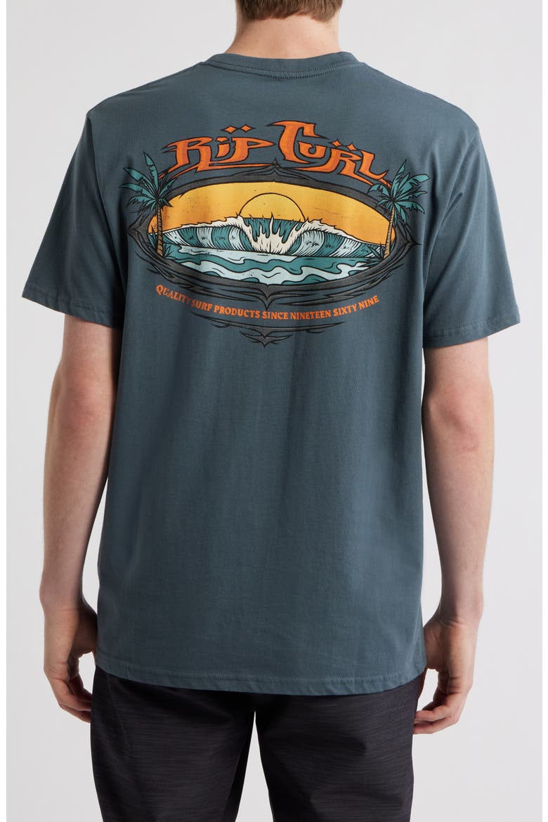 Hazed & Tubed Cotton Graphic T-Shirt, Alternate, color, PINE NIGHT