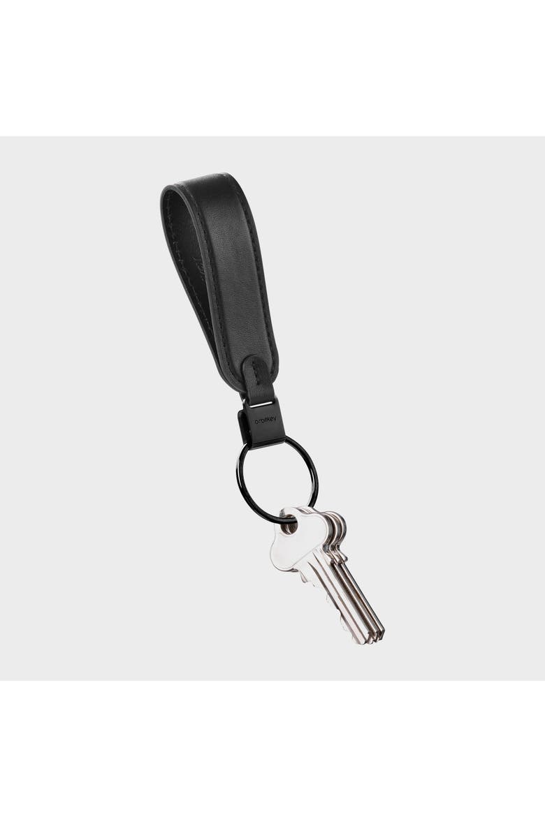 Leather Loop Keychain, Main, color, Black
