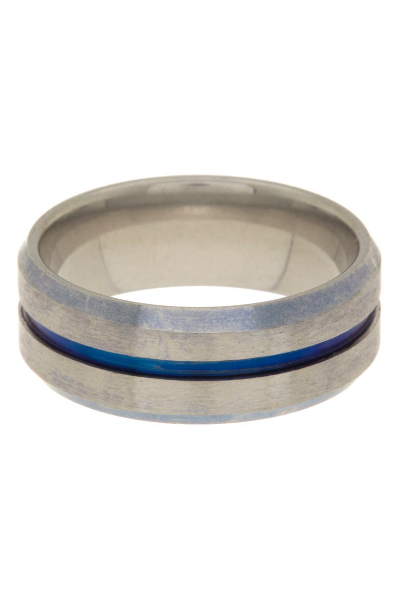 NORDSTROM RACK Men's Two-Tone Stainless Steel Stripe Ring, Main, color,