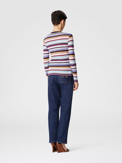 Missoni Striped Wool Blend Knit Cardigan In Multicoloured