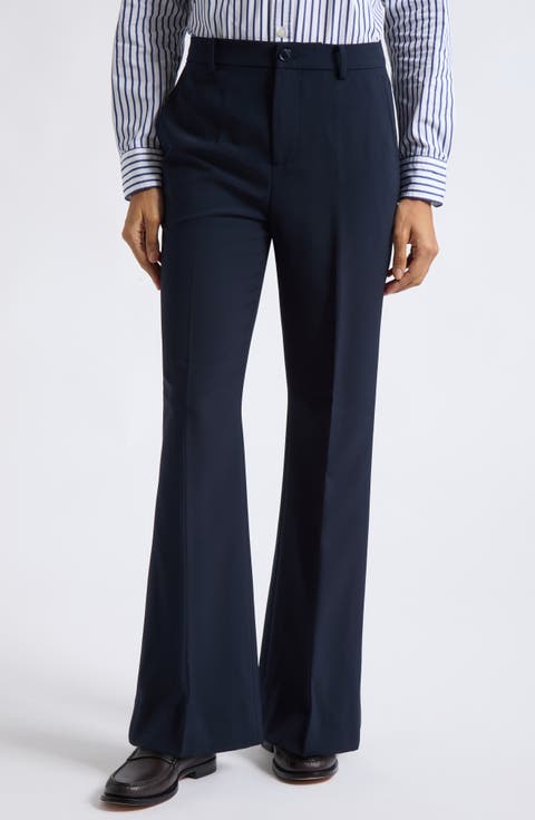 Stretch Crepe Straight Leg Pants