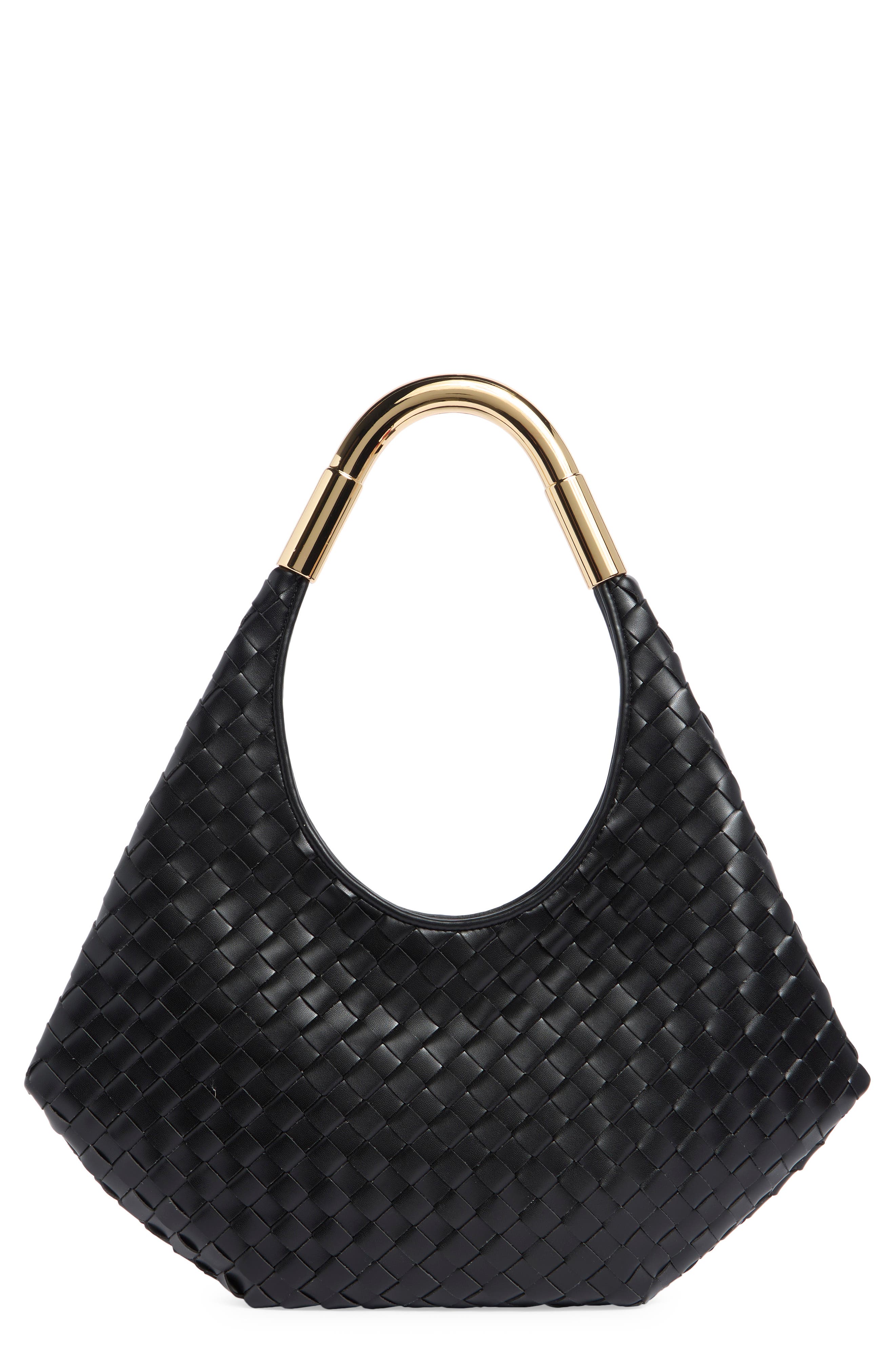 Olivia Woven Hobo Bag, Main, color, BLACK
