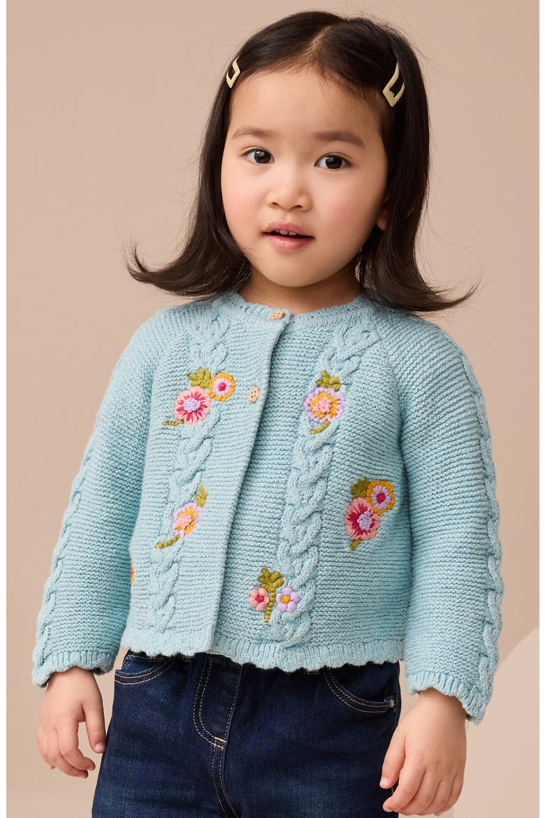 Kids' Embroidered Cardigan, Alternate, color, BLUE