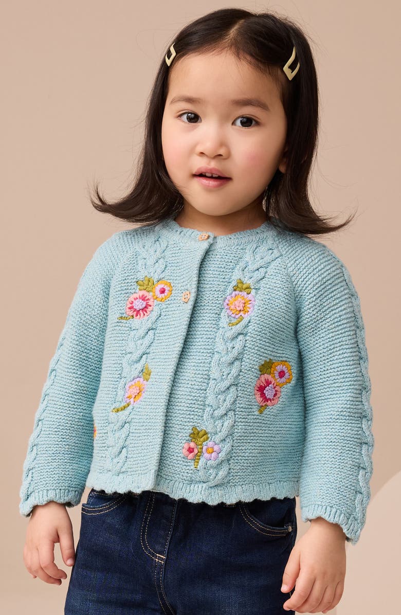 NEXT Kids' Embroidered Cardigan, Alternate, color, Blue