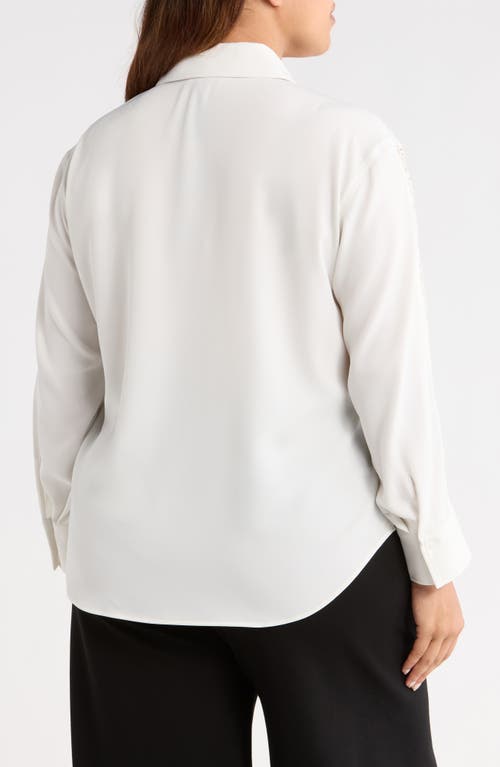 Lyssé Lysse Natasha Lace Trim Button-up Shirt In White