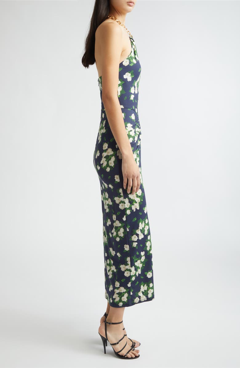 Carolina Herrera Floral Print Jersey Halter Dress, Alternate, color, Midnight Multi