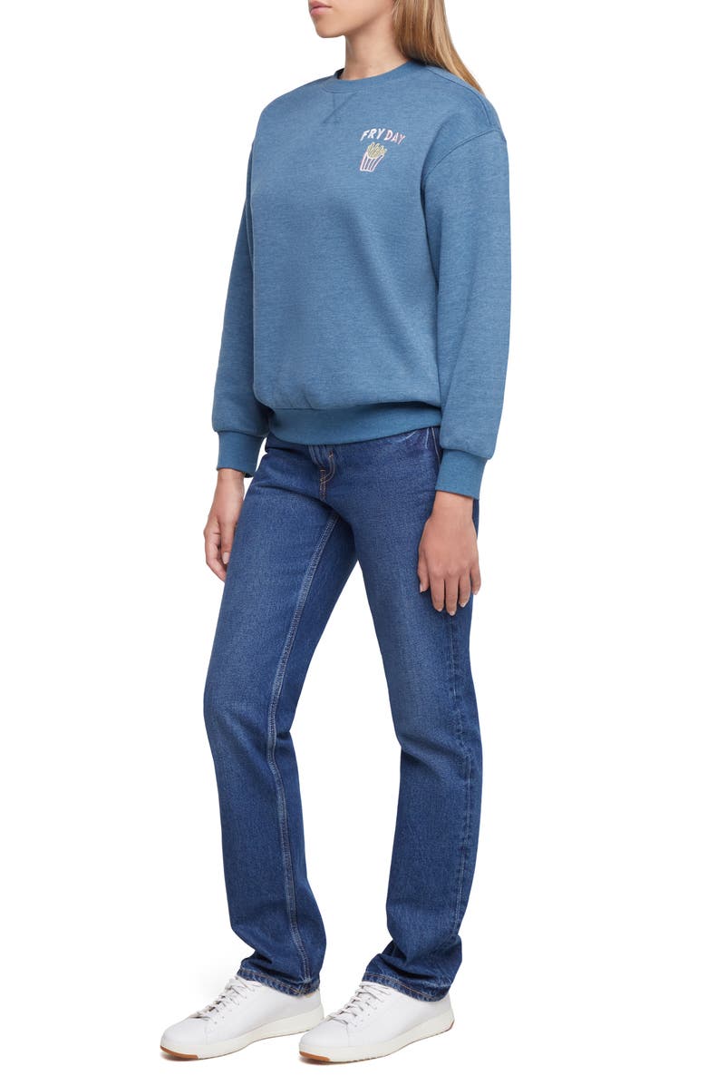 Wildfox Fry Day Charlie Graphic Sweatshirt, Alternate, color, Gibraltar Sea