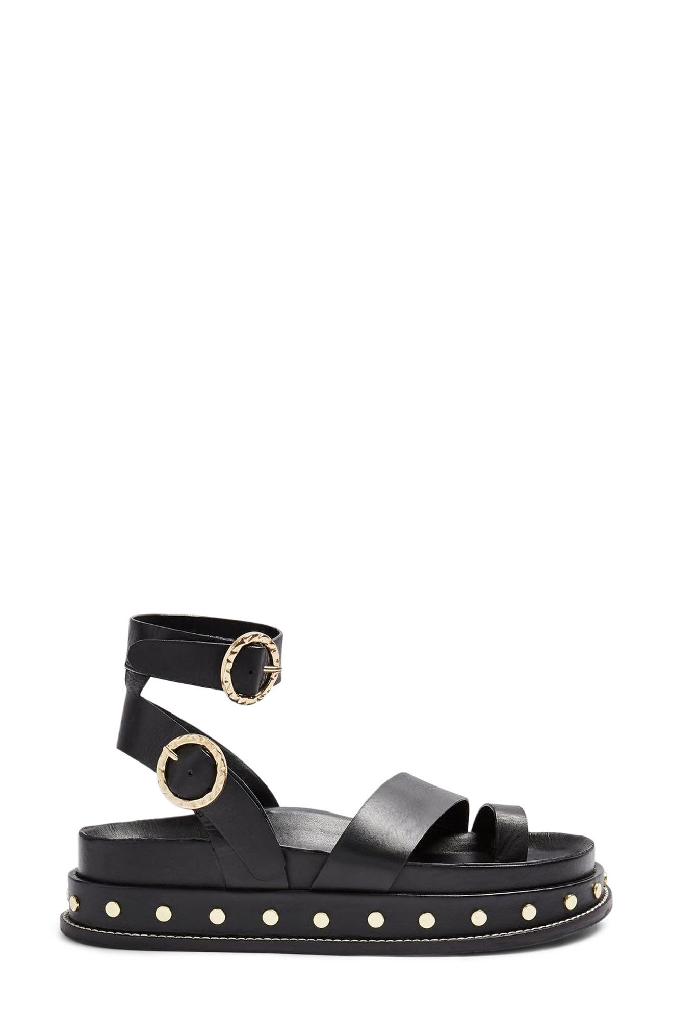 Topshop Fawn Studded Platform Sandal, Alternate, color, 