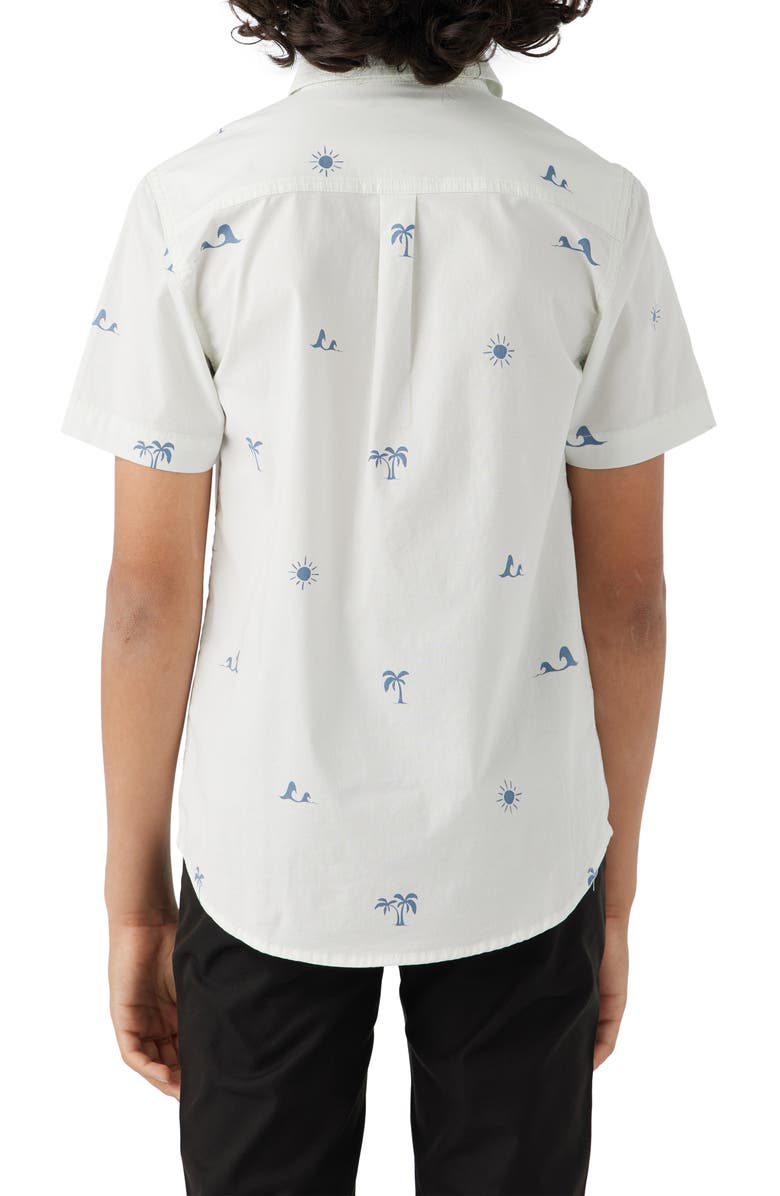 O'Neill Kids' Quiver Short Sleeve Stretch Button-Up Shirt, Alternate, color,