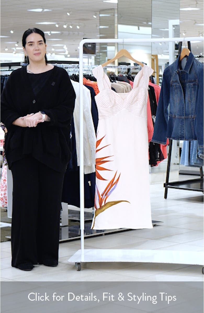 Strelitzia Placed Floral Linen Dress, sales video thumbnail