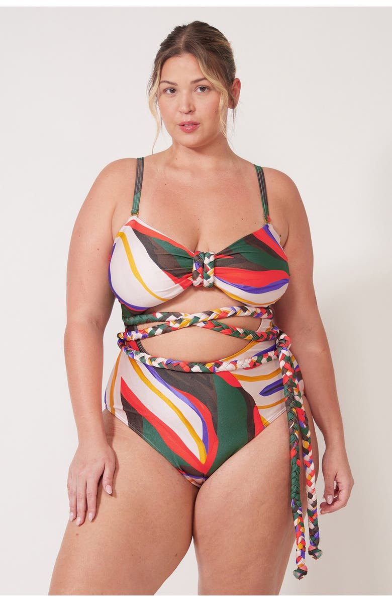 Villa Fresca Lyra One-Piece Swimsuit, Main, color, Fronda