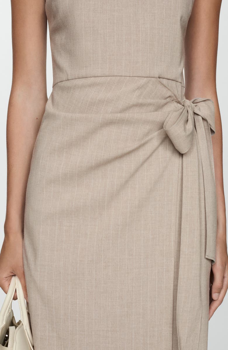 MANGO Stripe Bow Midi Dress, Alternate, color, 