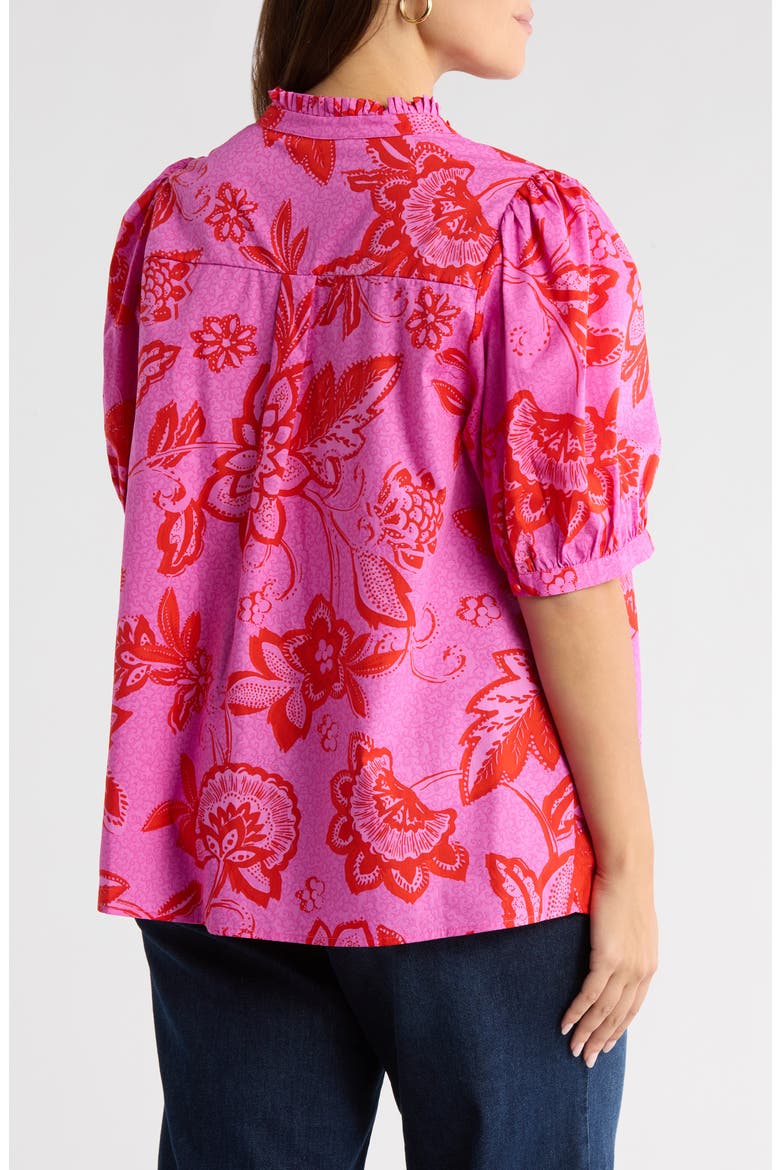 Weirly Floral Print Top, Alternate, color, PINK-RED-MULTI