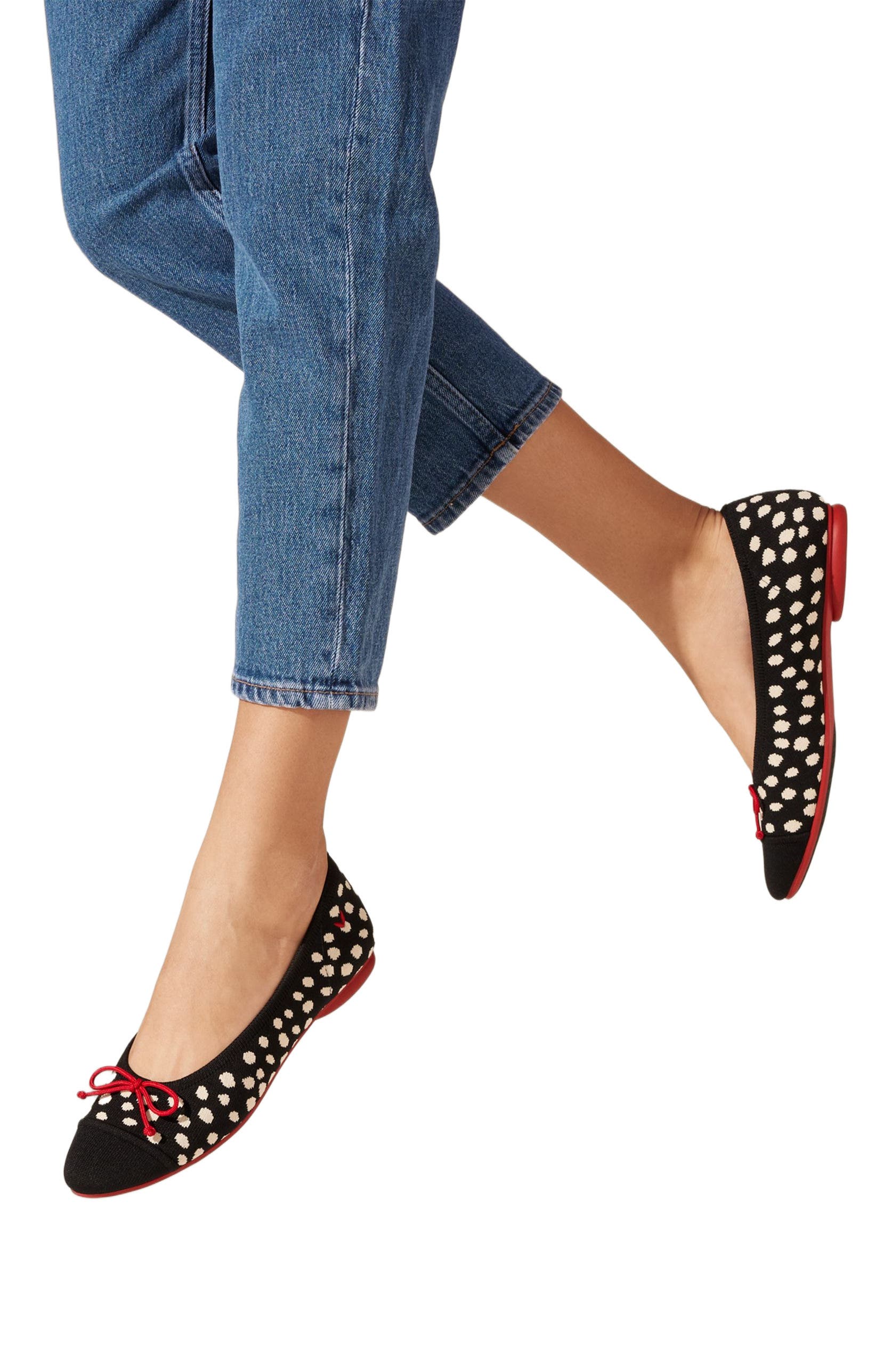 VIVAIA Almond-Toe Bow Flats, Alternate, color, Abstract Dots