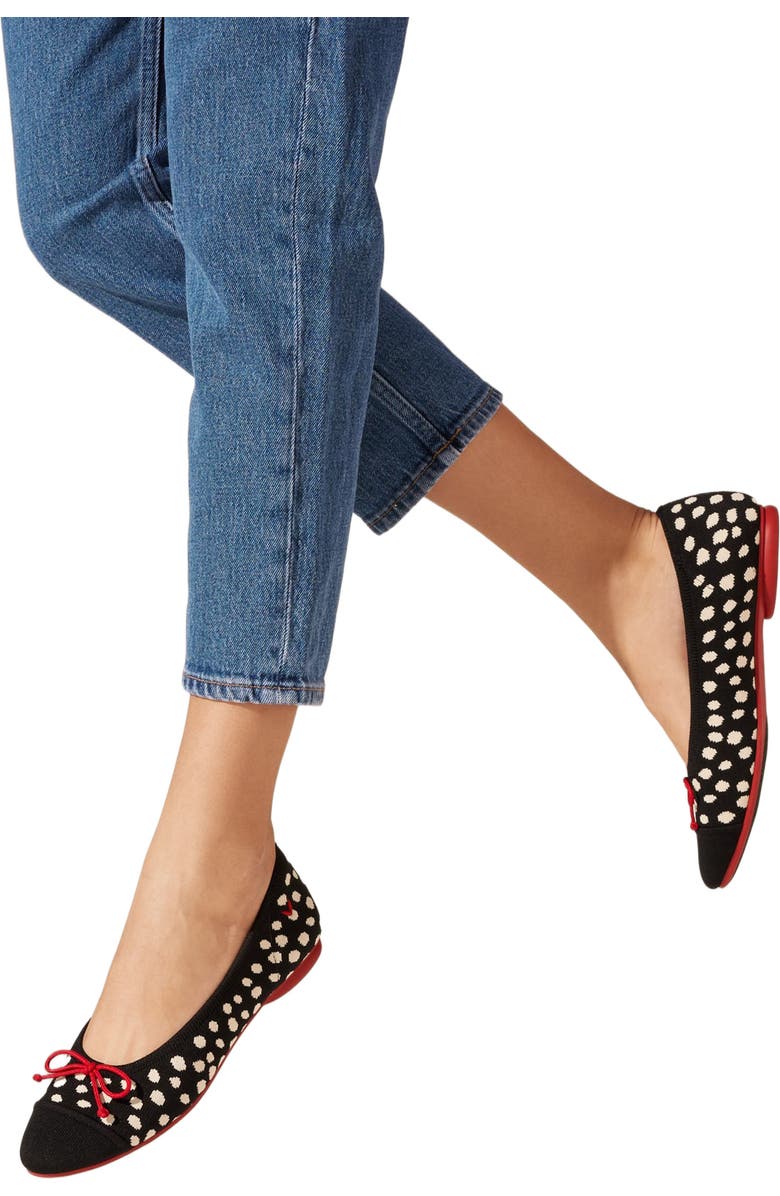 VIVAIA Almond-Toe Bow Flats, Alternate, color, Abstract Dots