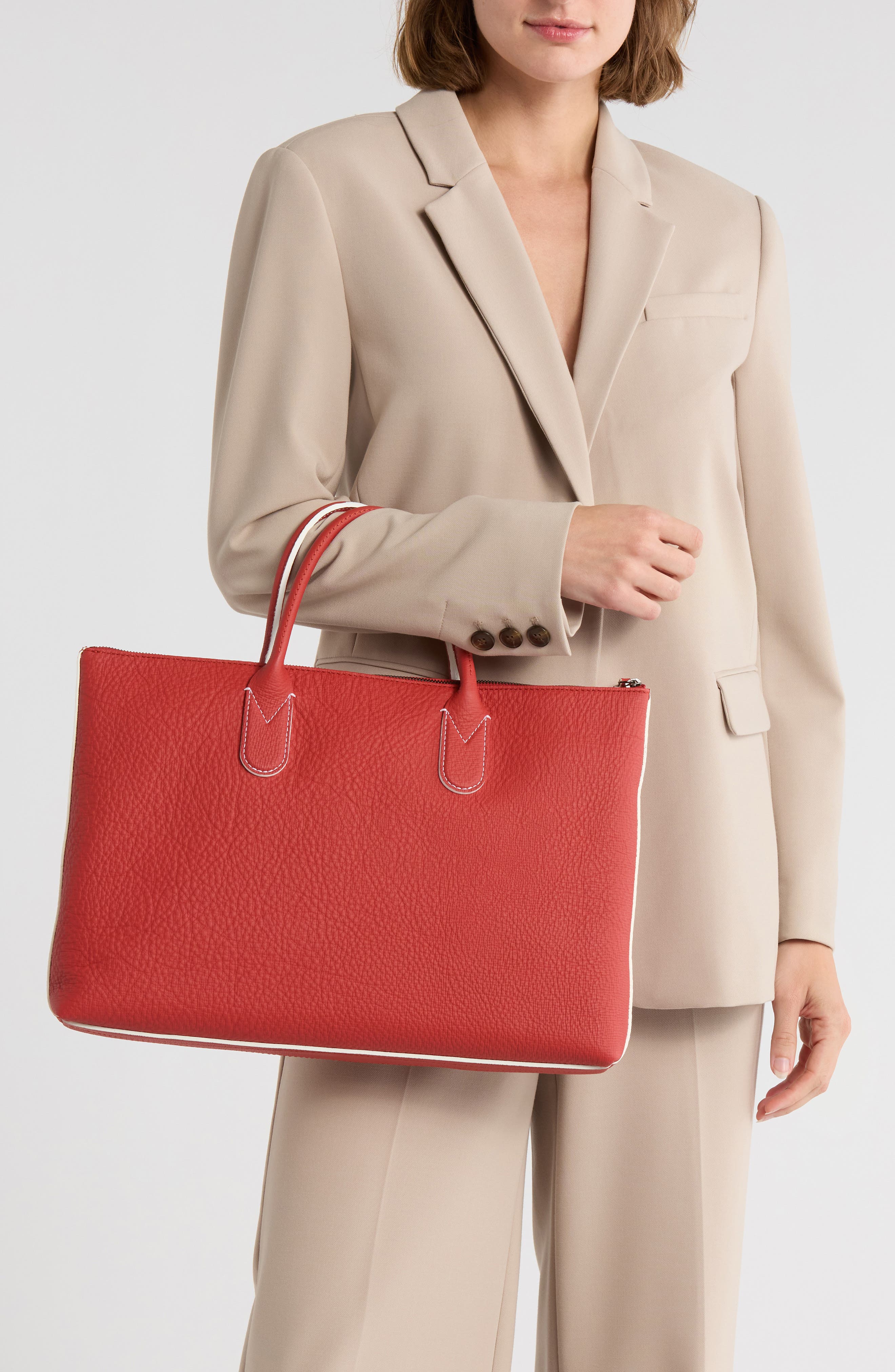 Longchamp Essential Pebbled Leather Document Holder, Alternate, color, 