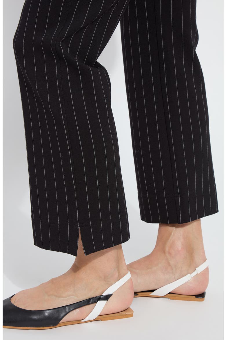 Pinstripe Baby Boot Ankle Pants, Alternate, color, BLACK SOFT SOOTHING STRIPE