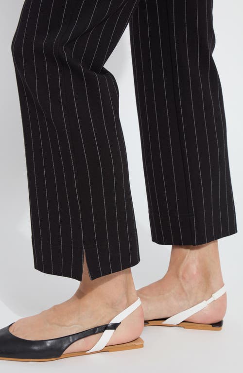 Lyssé D Womens Lightweight Ponte Cropped Flared Pants In Black Soft Soothing Stripe