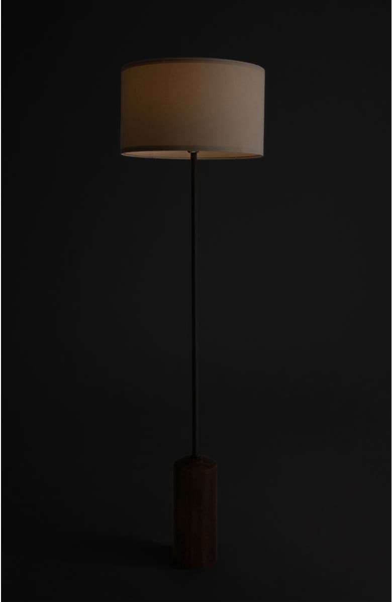 Brightech Oren 60" Modern LED Floor Lamp with Stable Wood Base in Walnut, Bulb Included, Alternate, color, Walnut