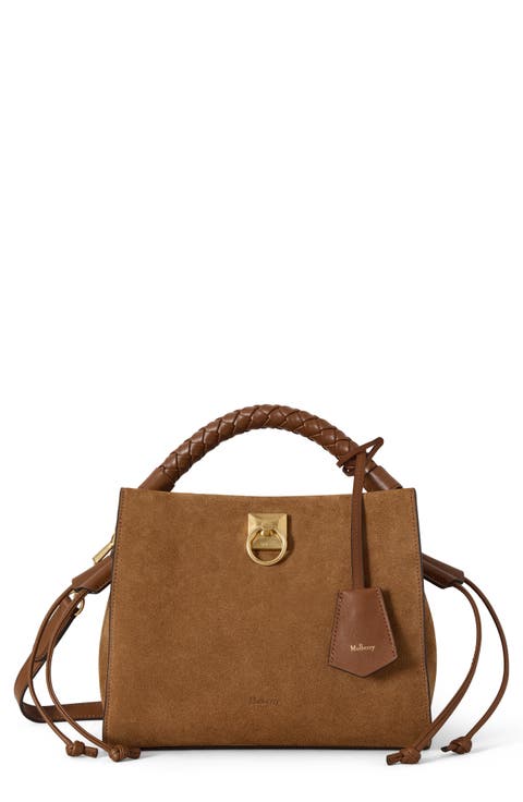 Small Iris Suede Leather Crossbody Bag