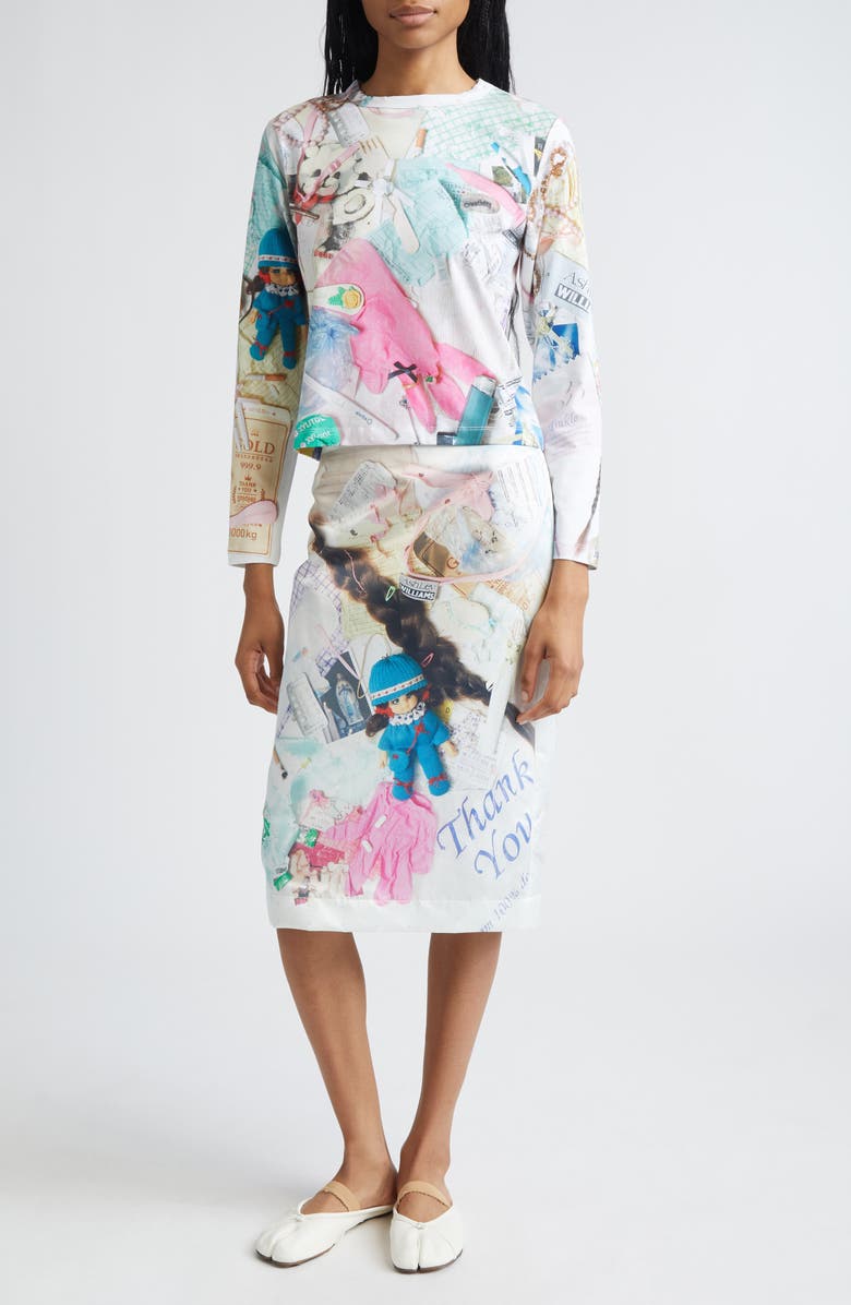 Ashley Williams Treasures Print Long Sleeve T-Shirt, Alternate, color, White Multi