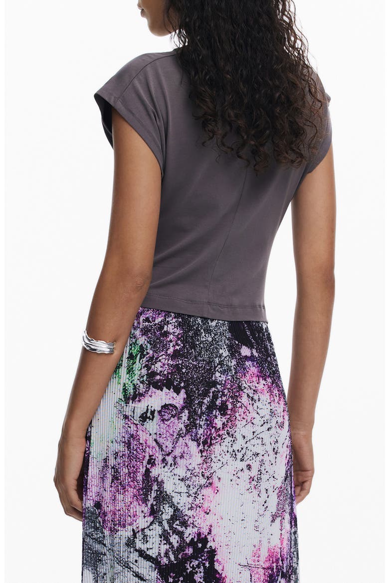 Short Sleeve A-Line Dress, Alternate, color, NEUTRAL GRAY