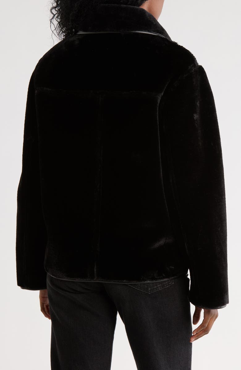 Hudson Jeans Faux Leather & Faux Shearling Jacket, Alternate, color, Black