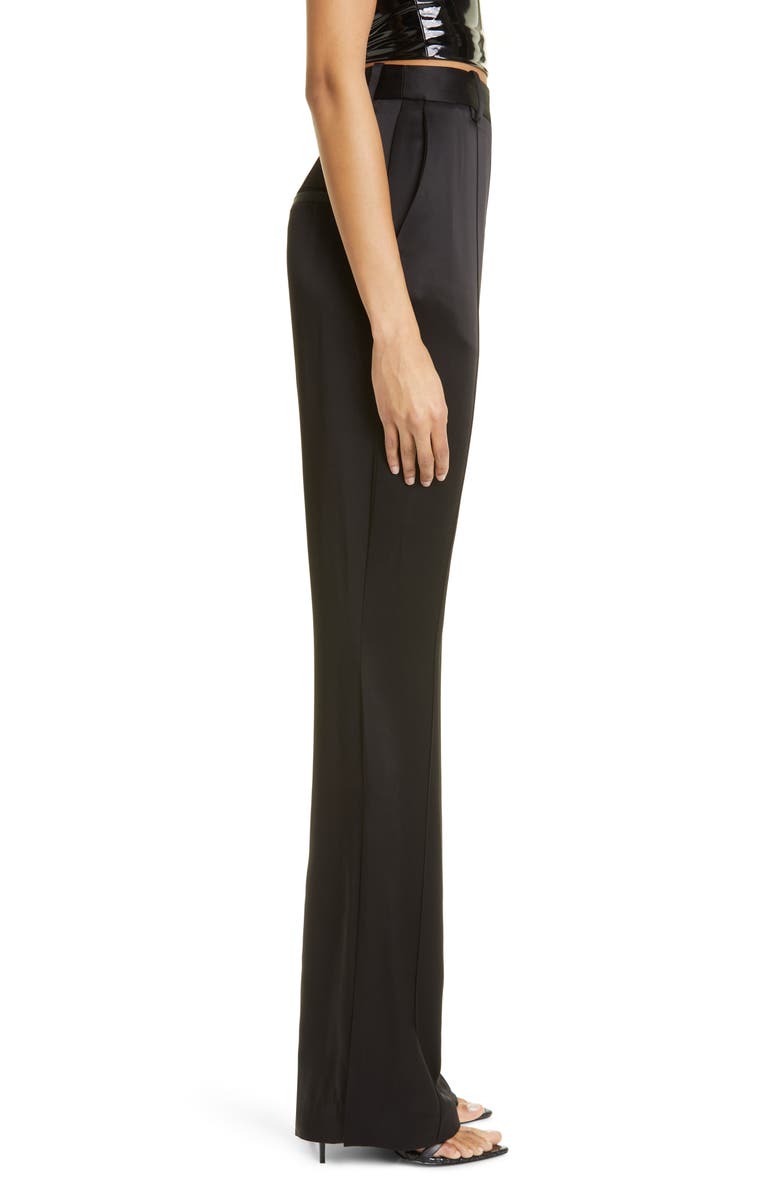 LAPOINTE High Waist Double Face Satin Flare Trousers, Alternate, color, 
