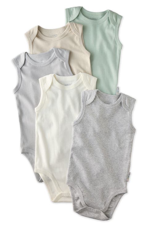 Sam Assorted 5-Pack Sleeveless Organic Cotton Bodysuits (Baby)