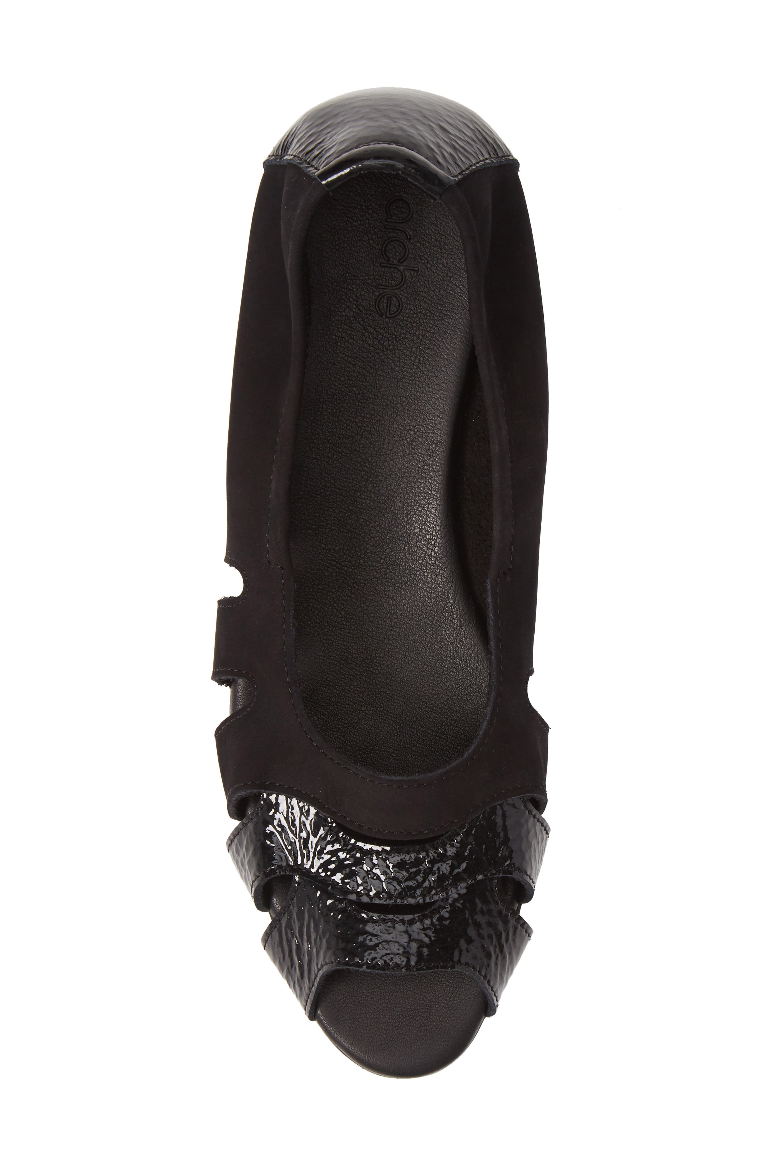 Arche Ninova Peep Toe Flat, Alternate, color, 