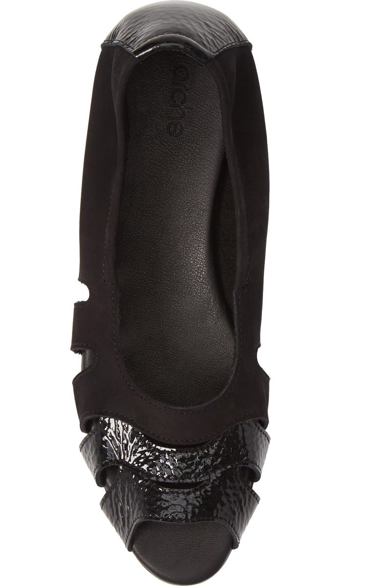 Arche Ninova Peep Toe Flat, Alternate, color,