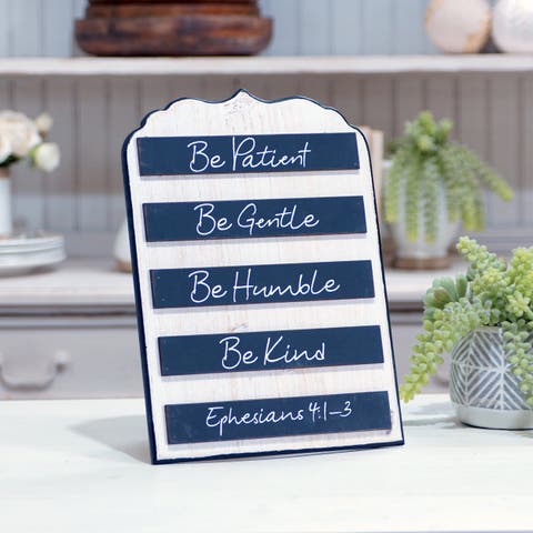 Be Patient Be Gentle Be Humble Be Kind Wooden Tabletop Sign