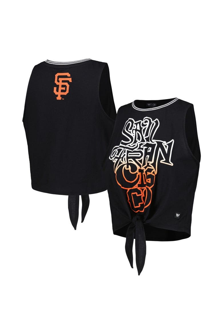 Women's The Wild Collective Black San Francisco Giants Twisted Tie Front Tank Top, Main, color, Black