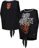 THE WILD COLLECTIVE Women's The Wild Collective Black San Francisco Giants Twisted Tie Front Tank Top