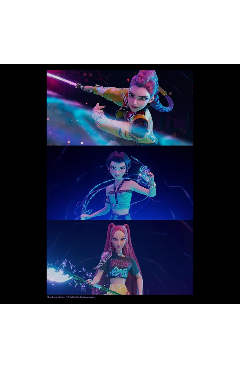 KPop Demon Hunters Boy's KPop Demon Hunters Group Shot Trio  Graphic T-Shirt, Alternate, color, Black