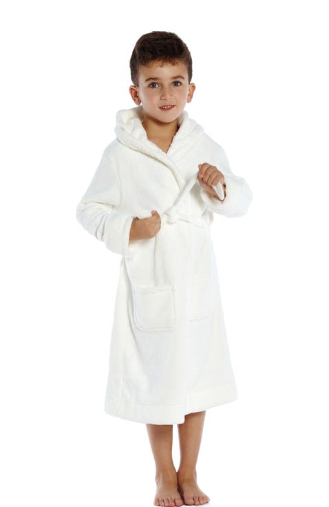 Kids Fleece Hooded Robe, Solid Colors