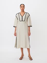 Masai Copenhagen Maneyla Linen-Blend V-Neck Dress