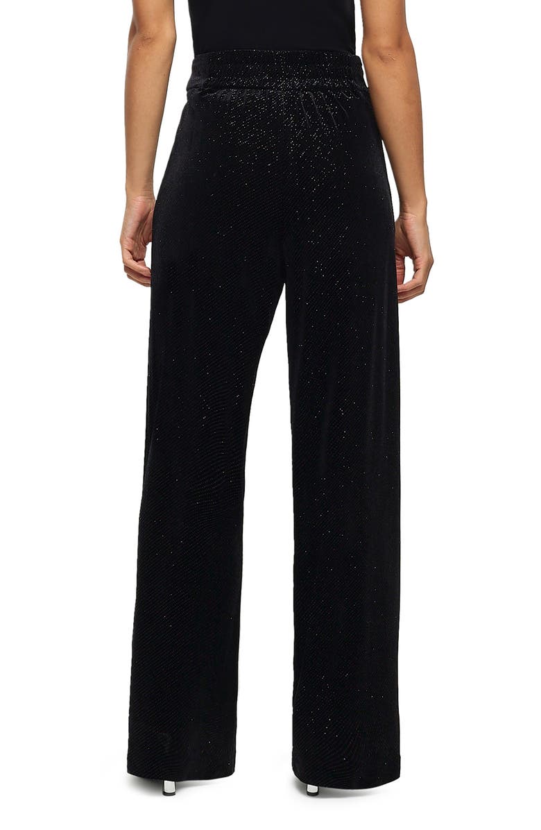 River Island Sparkle Slim Fit Velvet Trousers, Alternate, color, 